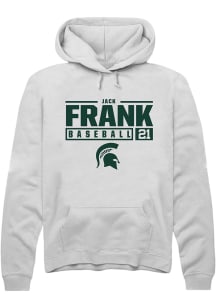 Jack Frank  Rally Michigan State Spartans Mens White NIL Stacked Box Long Sleeve Hoodie
