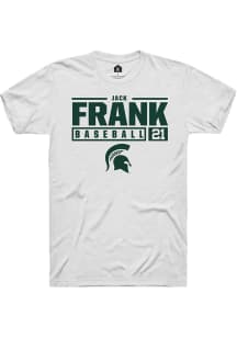 Jack Frank  Michigan State Spartans White Rally NIL Stacked Box Short Sleeve T Shirt