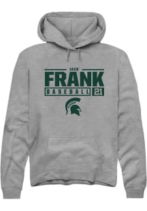 Jack Frank  Rally Michigan State Spartans Mens Graphite NIL Stacked Box Long Sleeve Hoodie