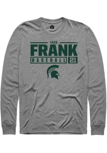 Jack Frank  Michigan State Spartans Graphite Rally NIL Stacked Box Long Sleeve T Shirt