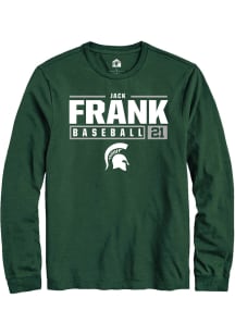 Jack Frank  Michigan State Spartans Green Rally NIL Stacked Box Long Sleeve T Shirt