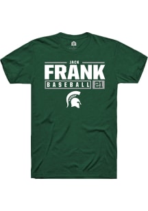 Jack Frank  Michigan State Spartans Green Rally NIL Stacked Box Short Sleeve T Shirt
