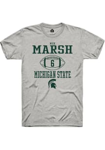 Nick Marsh  Michigan State Spartans Ash Rally NIL Sport Icon Short Sleeve T Shirt