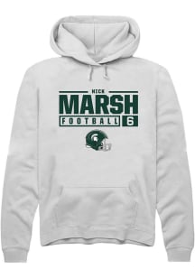 Nick Marsh  Rally Michigan State Spartans Mens White NIL Stacked Box Long Sleeve Hoodie