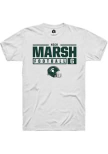 Nick Marsh  Michigan State Spartans White Rally NIL Stacked Box Short Sleeve T Shirt