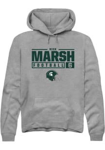 Nick Marsh  Rally Michigan State Spartans Mens Graphite NIL Stacked Box Long Sleeve Hoodie