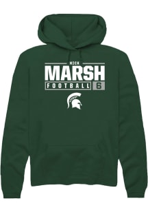 Nick Marsh  Rally Michigan State Spartans Mens Green NIL Stacked Box Long Sleeve Hoodie
