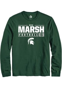 Nick Marsh  Michigan State Spartans Green Rally NIL Stacked Box Long Sleeve T Shirt