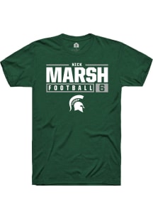 Nick Marsh  Michigan State Spartans Green Rally NIL Stacked Box Short Sleeve T Shirt