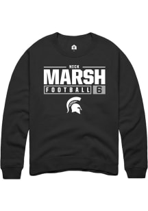 Nick Marsh  Rally Michigan State Spartans Mens Black NIL Stacked Box Long Sleeve Crew Sweatshirt