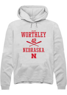 Jalen Worthley Rally Mens White Nebraska Cornhuskers NIL Sport Icon Hooded Sweatshirt