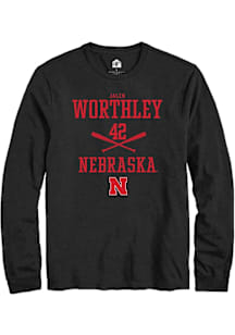 Jalen Worthley  Nebraska Cornhuskers Black Rally NIL Sport Icon Long Sleeve T Shirt