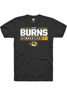 Kyra Burns  Missouri Tigers Black Rally NIL Stacked Box Short Sleeve T Shirt