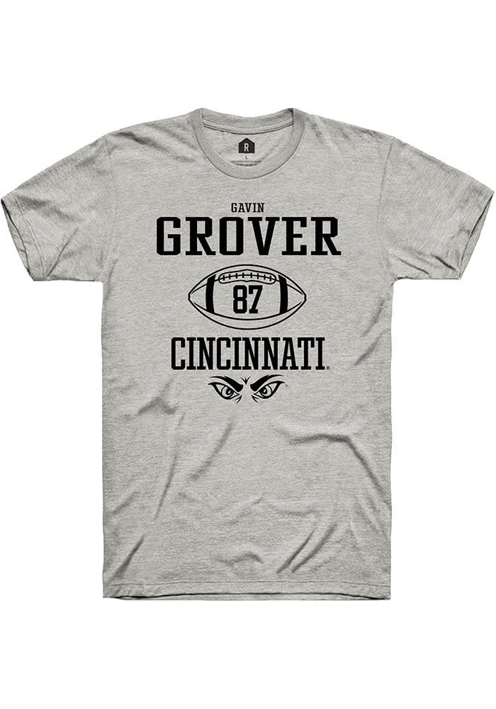 Gavin Grover  Cincinnati Bearcats Ash Rally NIL Sport Icon Short Sleeve T Shirt