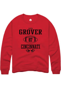 Gavin Grover  Rally Cincinnati Bearcats Mens Red NIL Sport Icon Long Sleeve Crew Sweatshirt