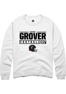 Gavin Grover  Rally Cincinnati Bearcats Mens White NIL Stacked Box Long Sleeve Crew Sweatshirt