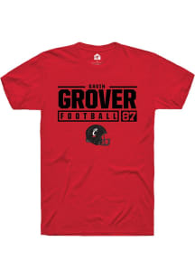 Gavin Grover  Cincinnati Bearcats Red Rally NIL Stacked Box Short Sleeve T Shirt