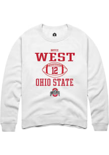 Bryce West  Rally Ohio State Buckeyes Mens White NIL Sport Icon Long Sleeve Crew Sweatshirt