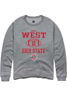 Bryce West  Rally Ohio State Buckeyes Mens Graphite NIL Sport Icon Long Sleeve Crew Sweatshirt