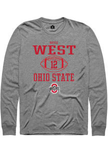 Bryce West  Ohio State Buckeyes Graphite Rally NIL Sport Icon Long Sleeve T Shirt