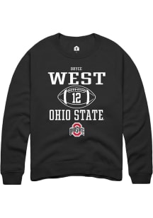 Bryce West  Rally Ohio State Buckeyes Mens Black NIL Sport Icon Long Sleeve Crew Sweatshirt