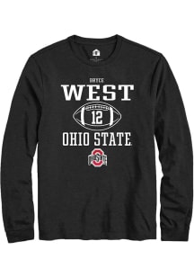 Bryce West  Ohio State Buckeyes Black Rally NIL Sport Icon Long Sleeve T Shirt