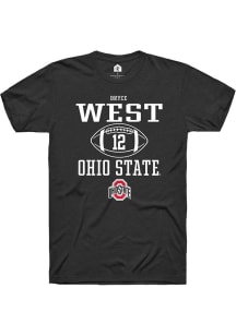 Bryce West  Ohio State Buckeyes Black Rally NIL Sport Icon Short Sleeve T Shirt