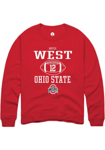 Bryce West  Rally Ohio State Buckeyes Mens Red NIL Sport Icon Long Sleeve Crew Sweatshirt