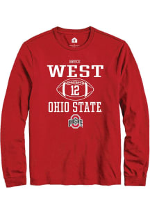 Bryce West  Ohio State Buckeyes Red Rally NIL Sport Icon Long Sleeve T Shirt