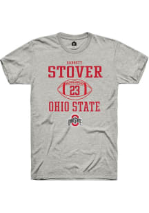 Garrett Stover  Ohio State Buckeyes Ash Rally NIL Sport Icon Short Sleeve T Shirt