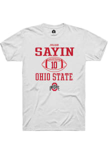 Julian Sayin White Ohio State Buckeyes NIL Sport Icon Short Sleeve T Shirt