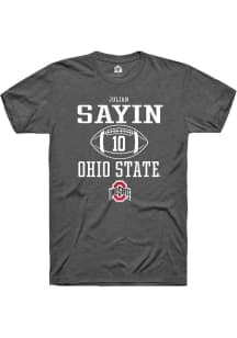 Julian Sayin Dark Grey Ohio State Buckeyes NIL Sport Icon Short Sleeve T Shirt