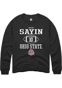 Julian Sayin Rally Mens Black Ohio State Buckeyes NIL Sport Icon Crew Sweatshirt