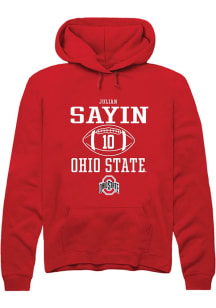 Julian Sayin Rally Mens Red Ohio State Buckeyes NIL Sport Icon Hooded Sweatshirt