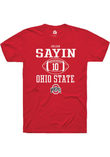Julian Sayin Red Ohio State Buckeyes NIL Sport Icon Short Sleeve T Shirt