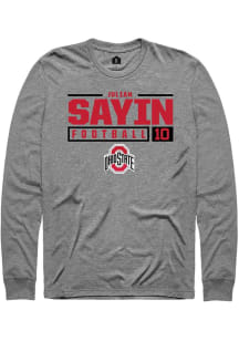 Julian Sayin Rally Mens Graphite Ohio State Buckeyes NIL Stacked Box Tee