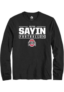 Julian Sayin Rally Mens Black Ohio State Buckeyes NIL Stacked Box Tee