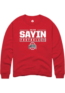 Julian Sayin Rally Mens Red Ohio State Buckeyes NIL Stacked Box Crew Sweatshirt