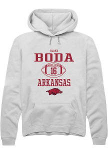 Blake Boda  Rally Arkansas Razorbacks Mens White NIL Sport Icon Long Sleeve Hoodie