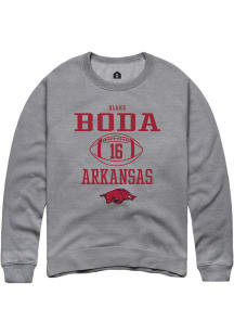 Blake Boda  Rally Arkansas Razorbacks Mens Graphite NIL Sport Icon Long Sleeve Crew Sweatshirt