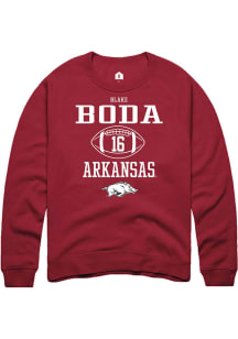 Blake Boda  Rally Arkansas Razorbacks Mens Red NIL Sport Icon Long Sleeve Crew Sweatshirt