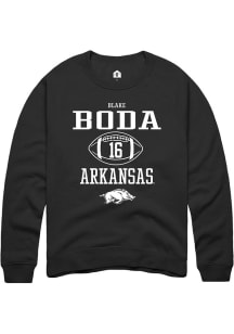 Blake Boda  Rally Arkansas Razorbacks Mens Black NIL Sport Icon Long Sleeve Crew Sweatshirt