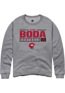 Blake Boda  Rally Arkansas Razorbacks Mens Graphite NIL Stacked Box Long Sleeve Crew Sweatshirt