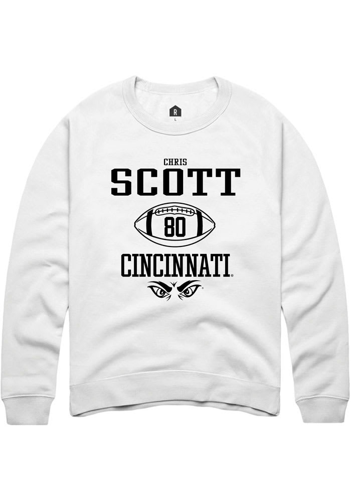 Chris Scott Rally Cincinnati Bearcats Mens White NIL Sport Icon Long Sleeve Crew Sweatshirt