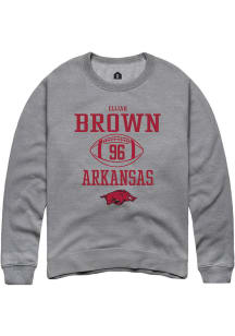 Elijah Brown  Rally Arkansas Razorbacks Mens Graphite NIL Sport Icon Long Sleeve Crew Sweatshirt