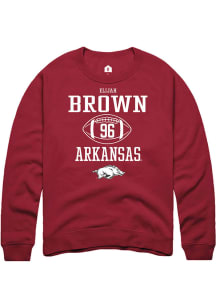 Elijah Brown  Rally Arkansas Razorbacks Mens Red NIL Sport Icon Long Sleeve Crew Sweatshirt