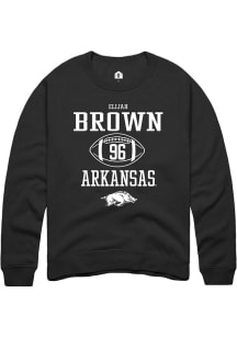 Elijah Brown  Rally Arkansas Razorbacks Mens Black NIL Sport Icon Long Sleeve Crew Sweatshirt