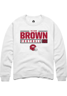 Elijah Brown  Rally Arkansas Razorbacks Mens White NIL Stacked Box Long Sleeve Crew Sweatshirt