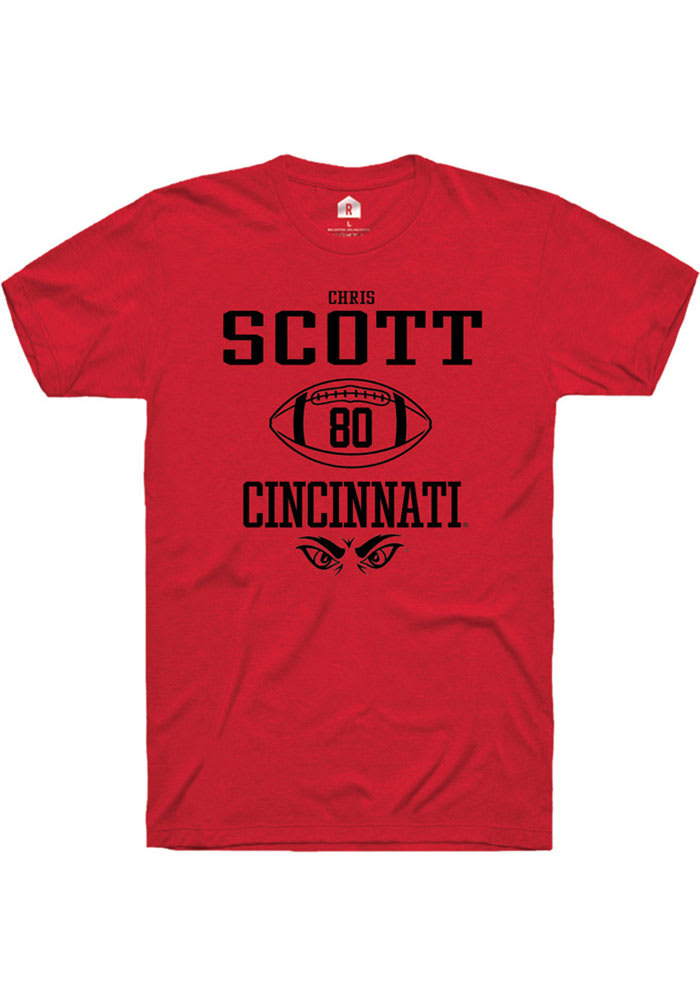 Chris Scott Cincinnati Bearcats Red Rally NIL Sport Icon Short Sleeve T Shirt