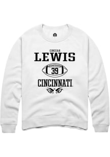 Cincear Lewis  Rally Cincinnati Bearcats Mens White NIL Sport Icon Long Sleeve Crew Sweatshirt